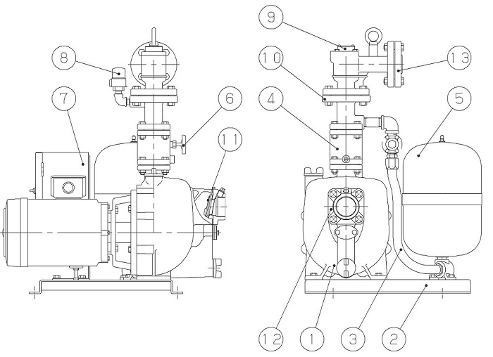 JSB3-505SE3.7 ポンパーJ定圧給水吸上げ運転専用