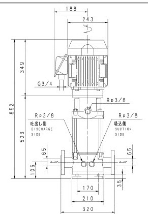 65EVML253.0E 荏原EVML型　ステンレス製立型多段ポンプ